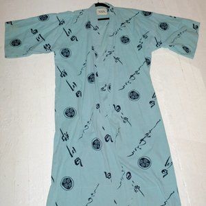 JAPANESE ROBE -- LIGHT BLUE WITH DARK BLUE PRINT
